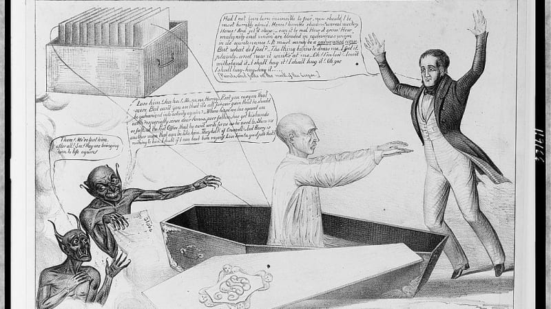 A Galvanized corpse. Published in 1836, this cartoon depicts Galvani’s nephew electrifying a criminal’s corpse.